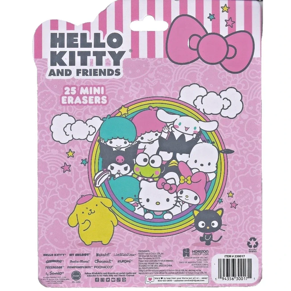 HELLO‎ KITTY and Friends 25 MINI ERASERS